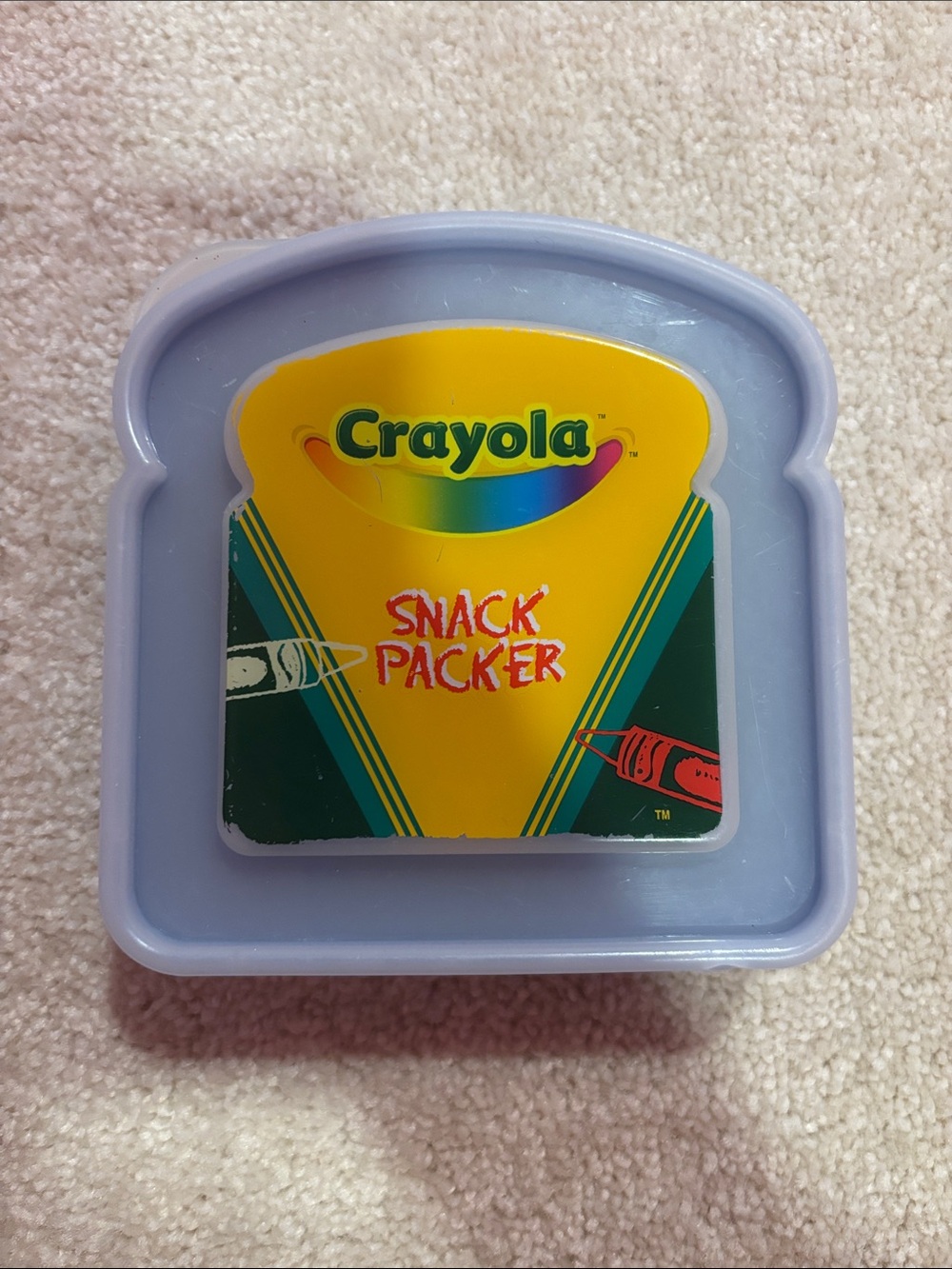 Crayola 2005 blue  Snack Packer with Yellow Green Label